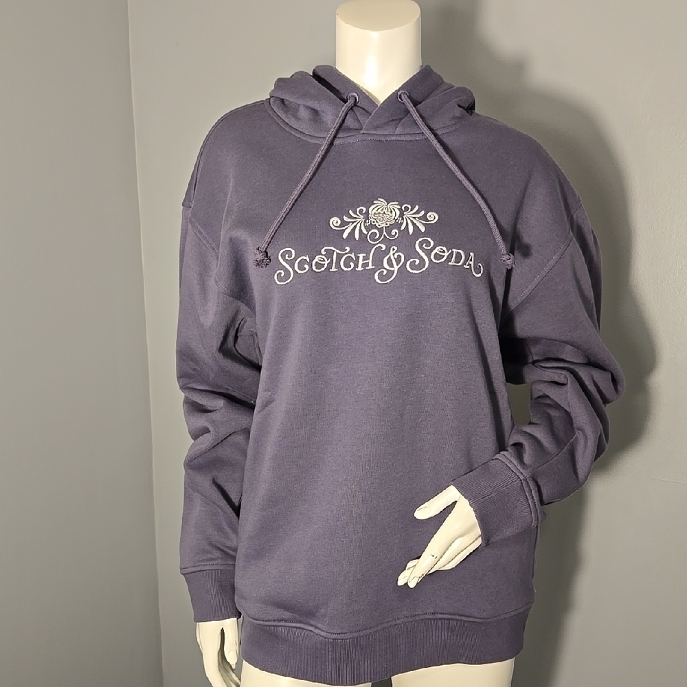Scotch & Soda Amsterdam Men's Purple Sky French Terry Graphic Hoodie Size Small